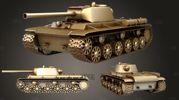 Tank KV 1S 3d stl модель для ЧПУ